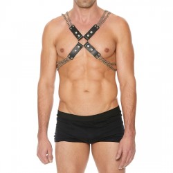 ARNÉS CON CADENA - NEGRO